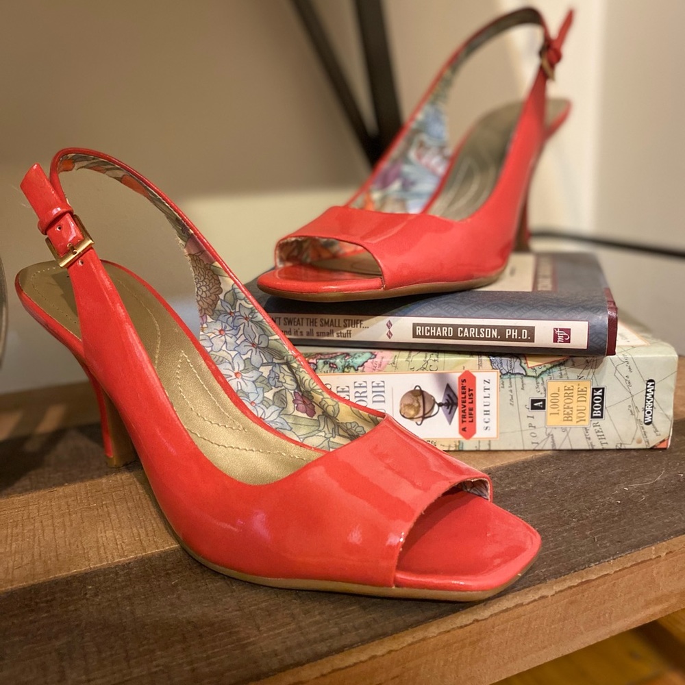 Tahara Orange Heels -size 7